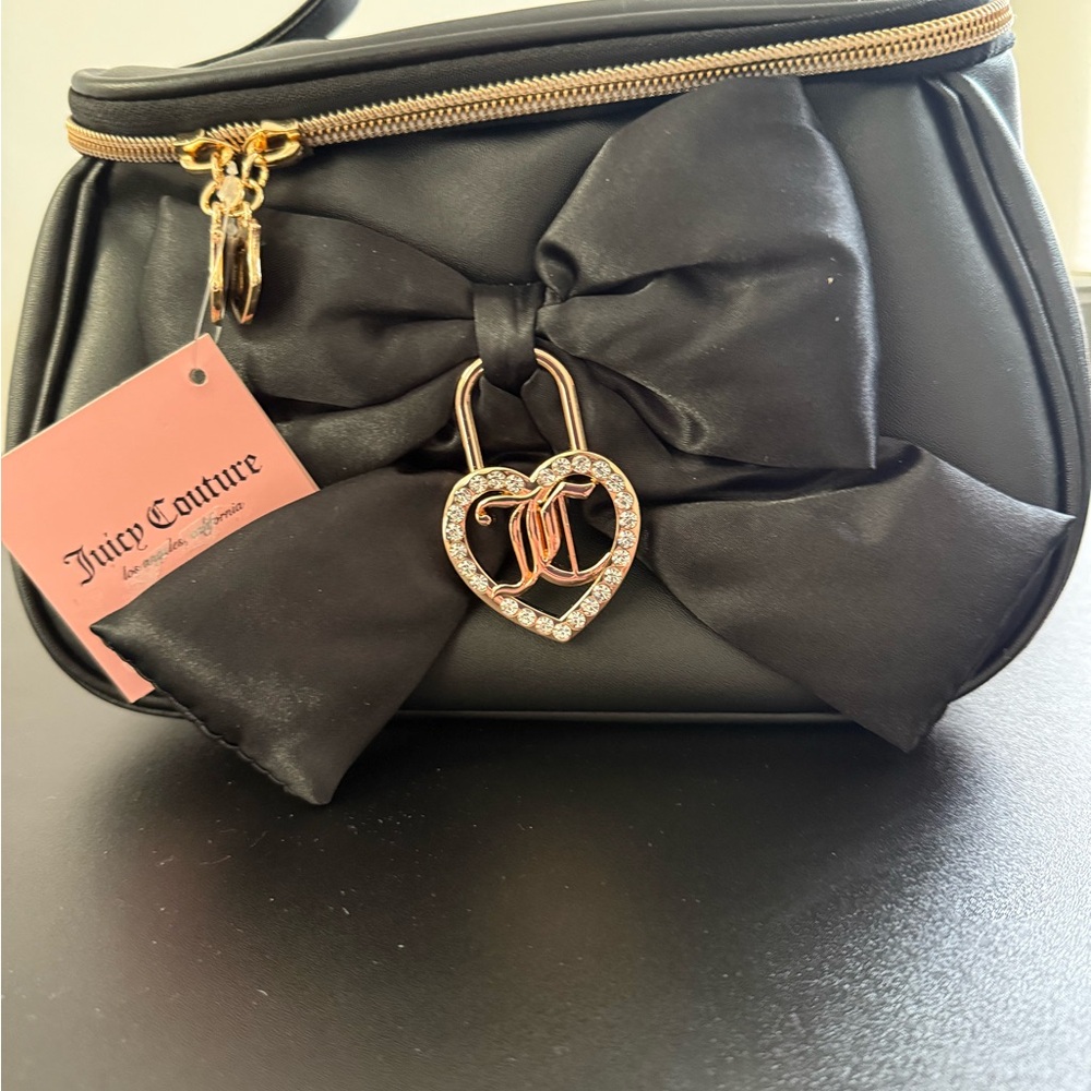 Juicy Couture Black Cosmetic Bag with Gold Accents